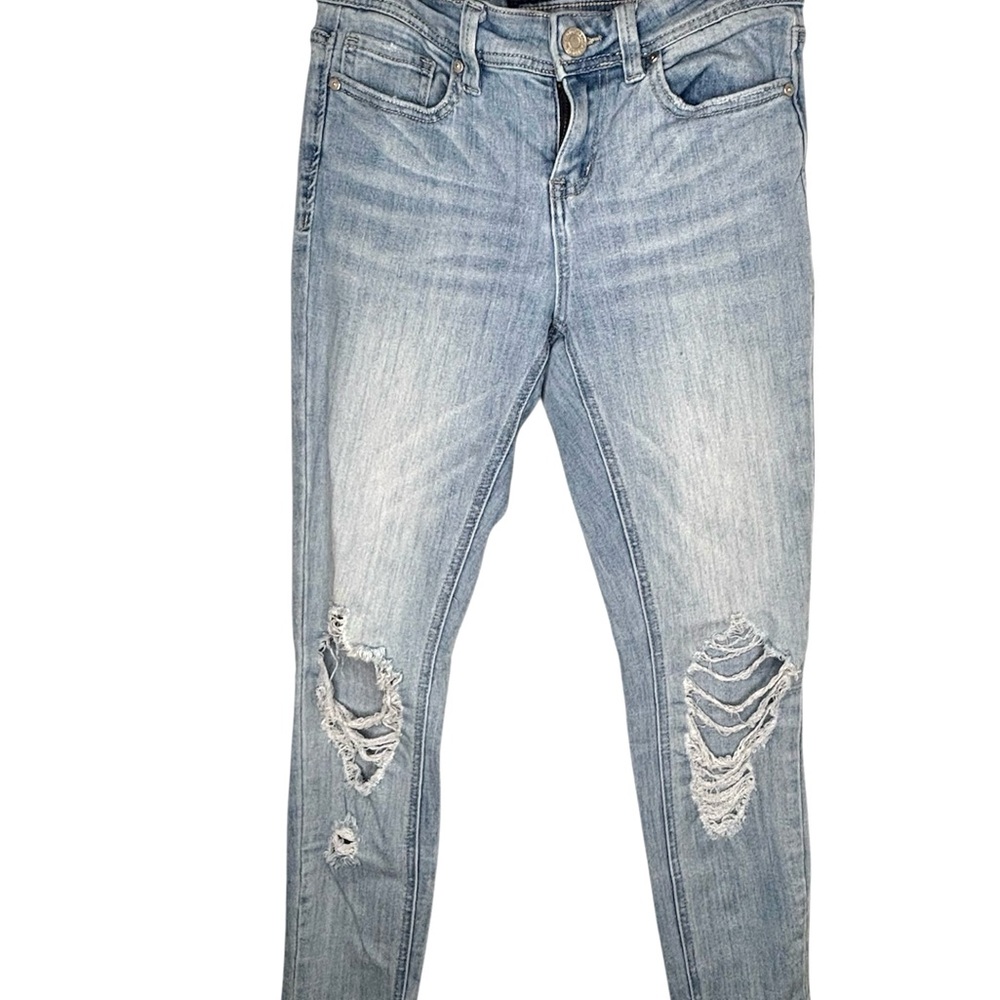 EUC / Indigo Rein Blue Skinny Distressed Jeans with Tapered Leg
